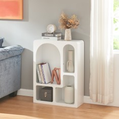 Biblioteca alba Vaga 80x60x24 cm cu 4 compartimente, [en.casa]