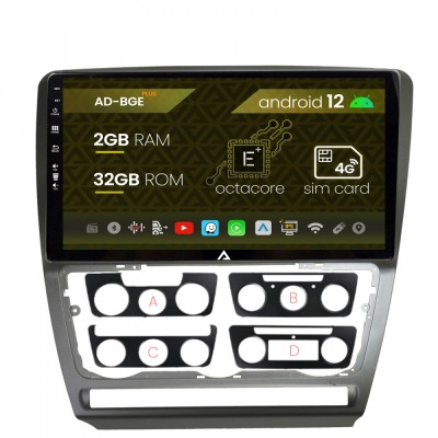 Navigatie Skoda Octavia 2, Android 12, E-Octacore 2GB RAM + 32GB ROM, 10.1 Inch - AD-BGE10002+AD-BGRKIT048 foto