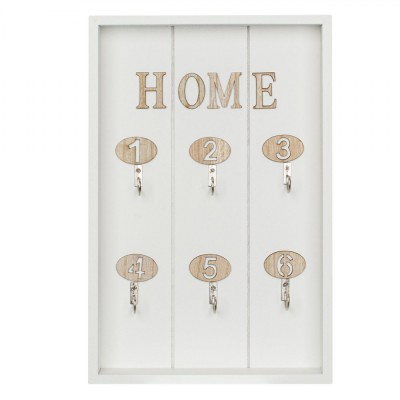 Suport pentru Chei Alb cu 6 Carlige HOME foto