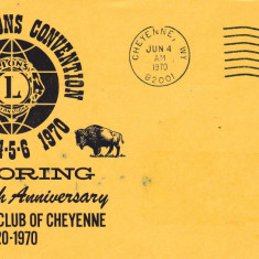 Plic LIONS CLUB,Cheyenne, America, 4 - 6 Iunie 1970