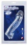 Manson transparent Penis Sleeve with extension and ball ring (23 cm), Orion