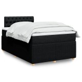 vidaXL Pat box spring cu saltea, negru, 120x200 cm, textil 3289732