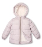 Jachetă de iarnă cu cusături pentru fete, căptușită cu fleece, cu proprietăți de respingere a apei, ușoară &ndash; Bej 122