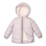 Jachetă de iarnă cu cusături pentru fete, căptușită cu fleece, cu efect de respingere a apei, ușoară &ndash; Bej 116