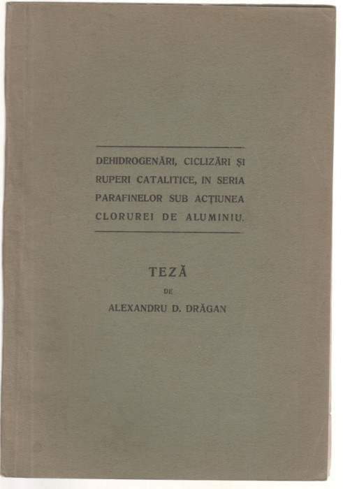 Universitatea Bucuresti - Teza doctorat chimie Alexandru D. Dragan