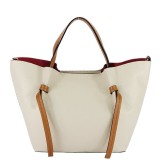 Geanta bej din piele naturala cu borseta detasabila 1782 132