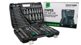 Cumpara ieftin Trusa scule 216 piese KRAFTNER KF-6295, 3 chlichet - 1/2, 3/8, 1/4, crom vanadium