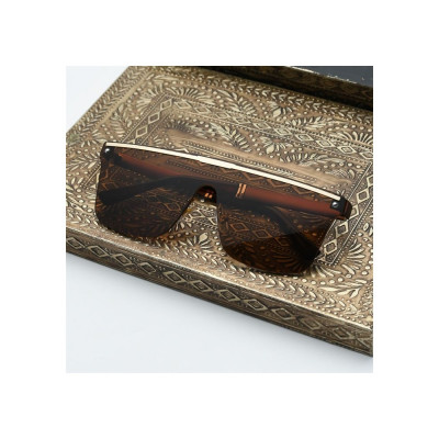 Ochelari De Soare Unisex Retro Square Crib Maro foto