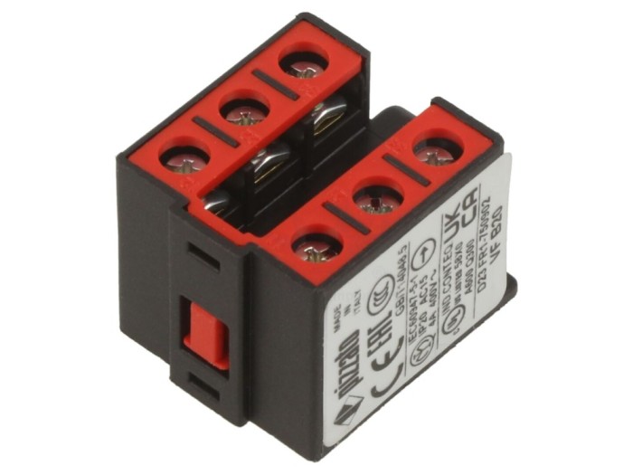 Bloc terminal NO NC 10A 400VAC