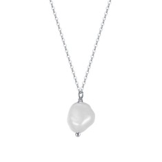 Lantisor argint 925, JW1536, model perla, placat cu rodiu