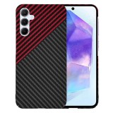 Husa slim carbon pentru samsung galaxy a55 5g - protectie premium fibershell, red vortex