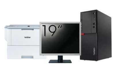 Pachet Second Hand Calculator LENOVO M710T Tower, Intel Core i3-6100 3.70GHz, 8GB DDR4, 256GB SSD, DVD-ROM + Monitor 19 Inch + Imprimanta Brother HL-L foto