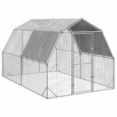 vidaXL Pui de gaina cu acoperi? 2,5x4x2,25 m o?el galvanizat foto