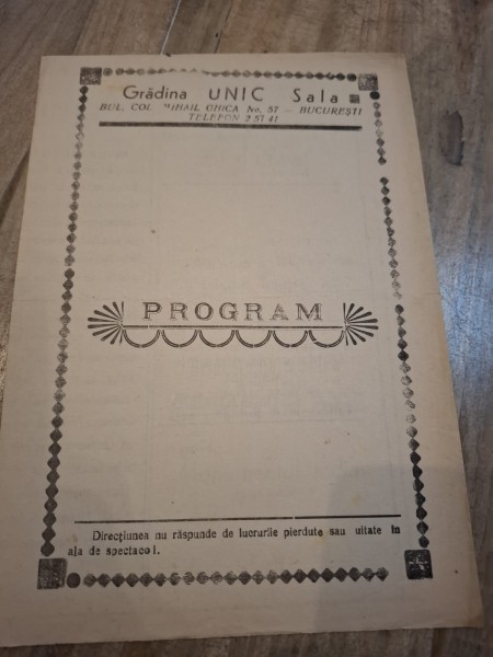 Program Gradina Unic Sala