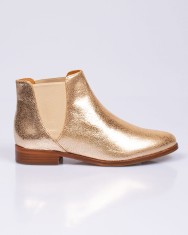 Ghete Chelsea din piele naturala cu aspect metalizat pentru femei 22CDL02001 foto