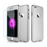 Husa FullBody MyStyle Silver pentru Apple iPhone 7 acoperire completa 360 grade cu folie de protectie gratis