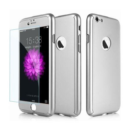 Husa FullBody MyStyle Silver pentru Apple iPhone 7 acoperire completa 360 grade cu folie de protectie gratis