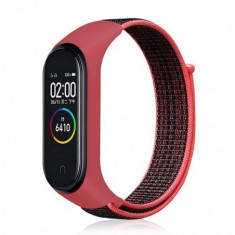 Curea Tech-Protect compatibil Xiaomi Mi Band 3/4, Rosu, Textil foto