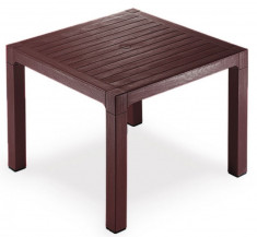 Masa Plastic Lux, Patrata ,90X90X75Cm, Culoare Cafea, Classi Wood, 0142321, Hascevher foto