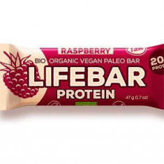 Life bar baton proteic cu zmeura raw bio fara gluten 47g