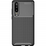 Husa Telefon Silicon Huawei P30 Black Carbon Autofocus