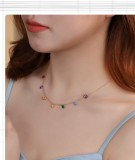 Cumpara ieftin Colier Din Argint 925 Gold Rainbow Candy Drop Choker