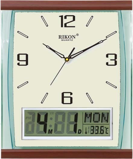 Ceas de perete analog ?i digital RIKON 13951LCD