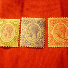 3 Timbre Honduras colonie britanica 1905 ,val.: 2 ,5 si 10C stampilate