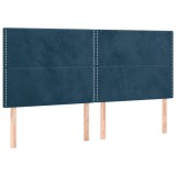 Cumpara ieftin Tablie de pat albastru inchis 200x5x118/128 cm catifea