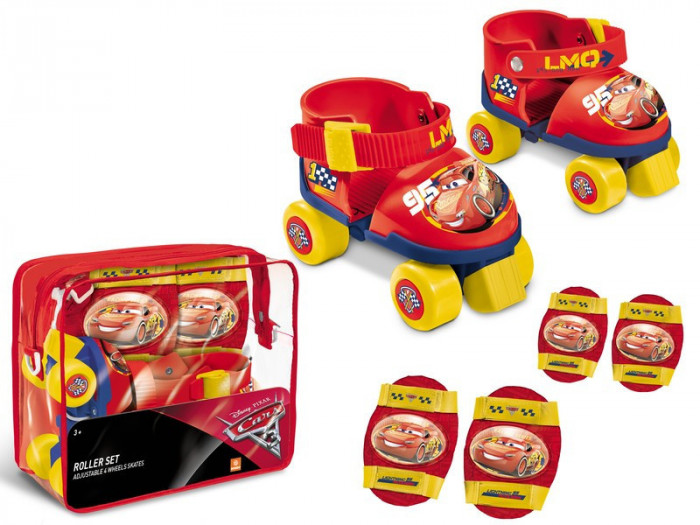 Patine cu rotile si echipament de protectie Cars 3 marime 22-29