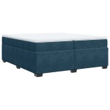 Cumpara ieftin Pat box spring cu saltea, albastru inchis, 200x200 cm, catifea