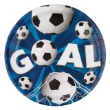 Set Farfurii Carton, Model Fotbal, Diametru 23 cm, 10 Bucăți
