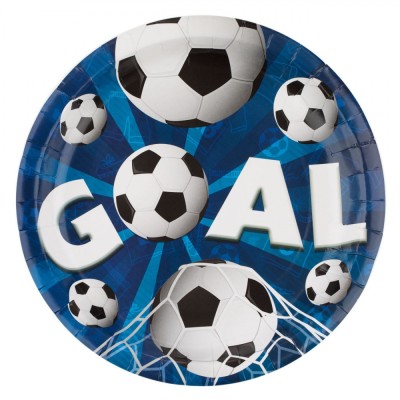 Set Farfurii Carton, Model Fotbal, Diametru 23 cm, 10 Bucăți foto