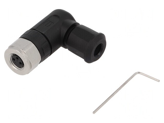 Conector M8 Mamă 3PIN Unghi 90&deg; pe Cablu IP67