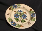 Arta / Traditie - Farfurie veche taraneasca cu flori realizata in Transilvania !