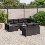 Cumpara ieftin Gossi set canapele de gradina cu perne, 11 piese, negru, poliratan