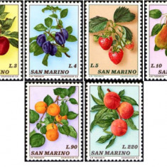 !!! SAN MARINO -FRUCTE 1973 , 10 VALORI , SERIE COMPLETA - MNH / FLORA