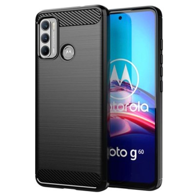 Husa pentru Motorola Moto G60 - Techsuit Carbon Silicone - Black foto