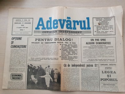 adevarul 31 ianuarie 1990-articolul &amp;quot; calea regala &amp;quot; foto