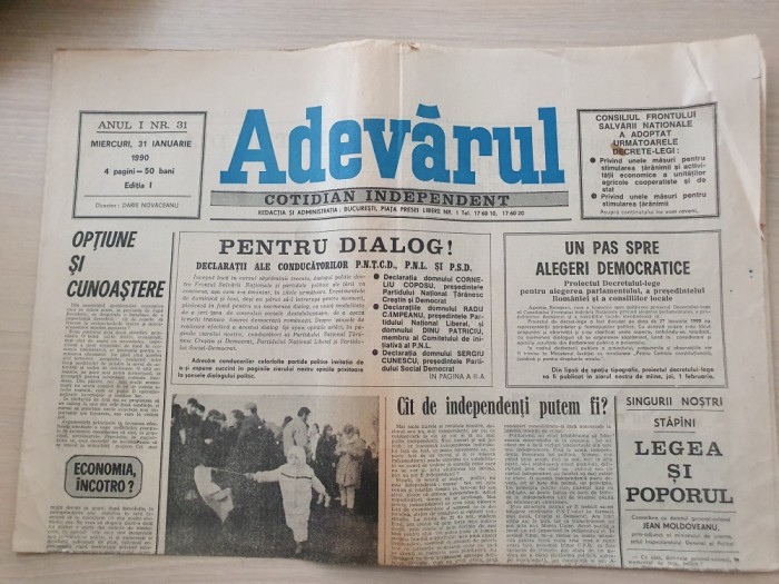 adevarul 31 ianuarie 1990-articolul &quot; calea regala &quot;