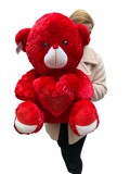 Urs rosu de plus inima love 55 cm