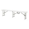 Banca pliabila catering Mirpol, 183x28x43 cm, HDPE, sarcina 180kg, alba, gradina, terasa, metal/otel