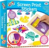 Galt Creeaza Abtibilduri: Set creativ serigrafie, 8 sabloane, 3 cerneluri, 4 foi autocolante. Joc educativ, 6 ani+