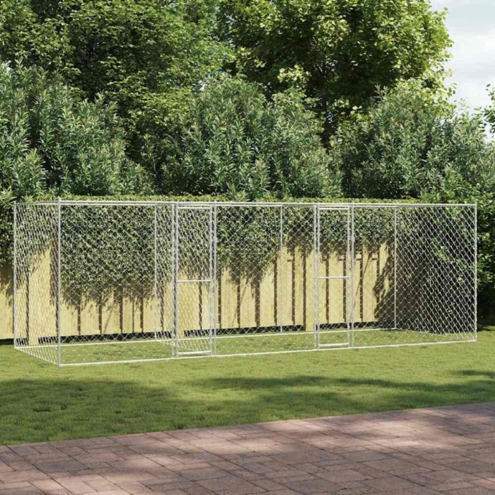 Cușcă pentru c&acirc;ine Argintiu 600 x 200 x 200 cm Oțel Galvanizat