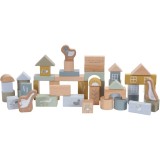 Little Dutch Building Blocks cuburi din lemn 2 y+ Blue 50 buc