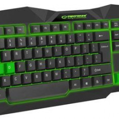 Tastatura Gaming Esperanza EGK201G Tirions, USB (Negru/Verde)