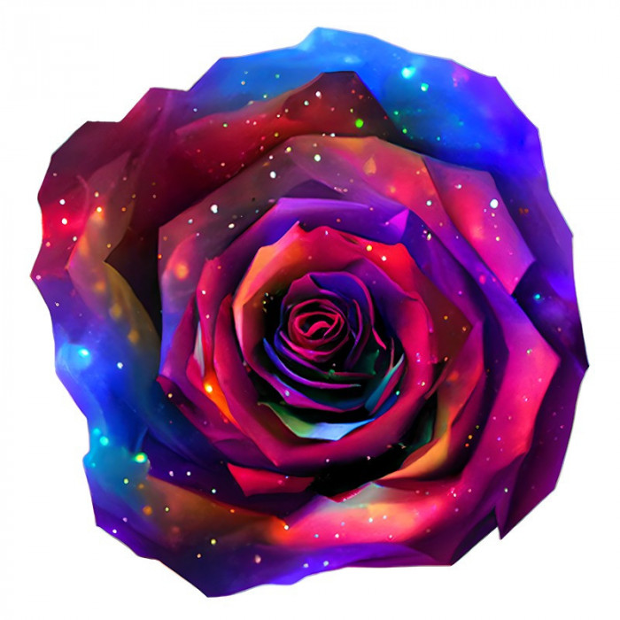 Sticker decorativ Trandafir, Multicolor, 61 cm, 7884ST
