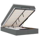 Cumpara ieftin Cadru pat otoman cu saltea tesatura gri inchis 120x190 cm