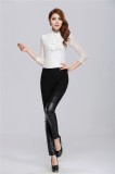 D806-1 Pantaloni supraelastici din doua texturi