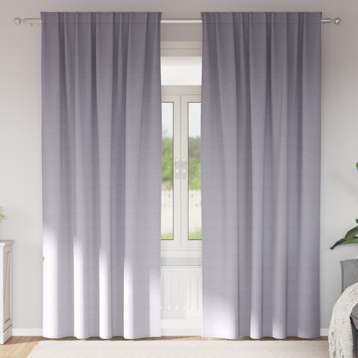 vidaXL Perdele cu perdele 2 pcs Gri metalic 245 x 140 cm Poliester